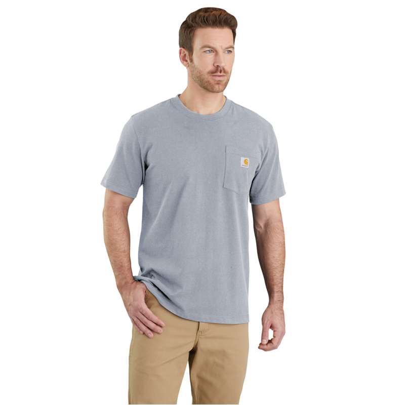 Carhartt  Heather Gray RELAXED FIT HEAVYWEIGHT SHORT-SLEEVE K87 POCKET T-SHIRT