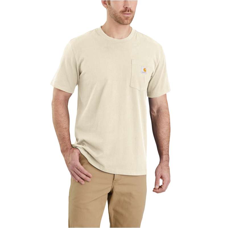 Carhartt  Oat Milk RELAXED FIT HEAVYWEIGHT SHORT-SLEEVE K87 POCKET T-SHIRT