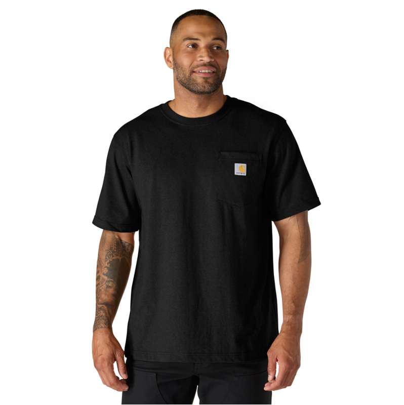 Carhartt  Black Lockeres Dearborn-T-Shirt mit Brusttasche