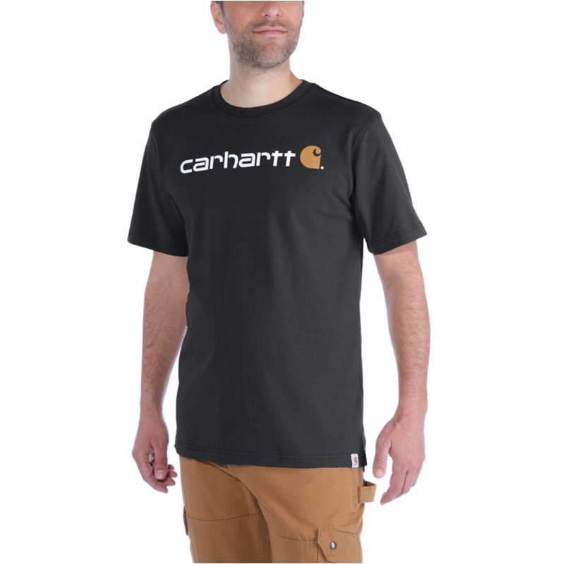 Carhartt  Black Relaxed Fit Heavyweight Short-Sleeve Logo Graphic T-Shirt