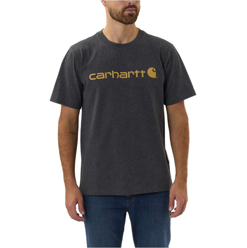 Carhartt  Carbon Heather Relaxed Fit Heavyweight Short-Sleeve Logo Graphic T-Shirt