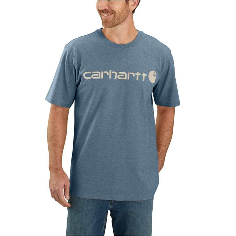 Carhartt  Thundercloud Heather Relaxed Fit Heavyweight Short-Sleeve Logo Graphic T-Shirt