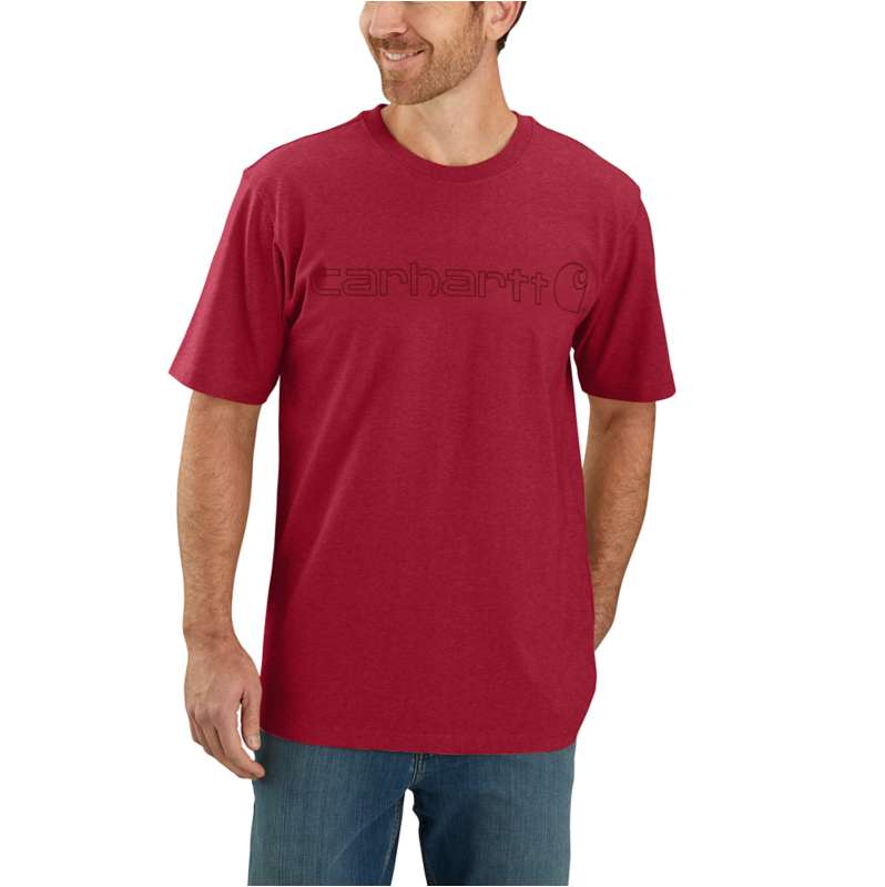 Carhartt  Industry Red Lockeres Dearborn-T-Shirt mit Logo