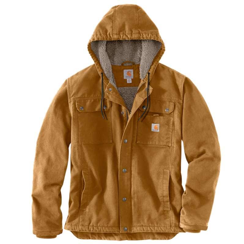Carhartt  Carhartt Brown Relaxed Fit Washed Duck Sherpa-Lined Utility Jacket