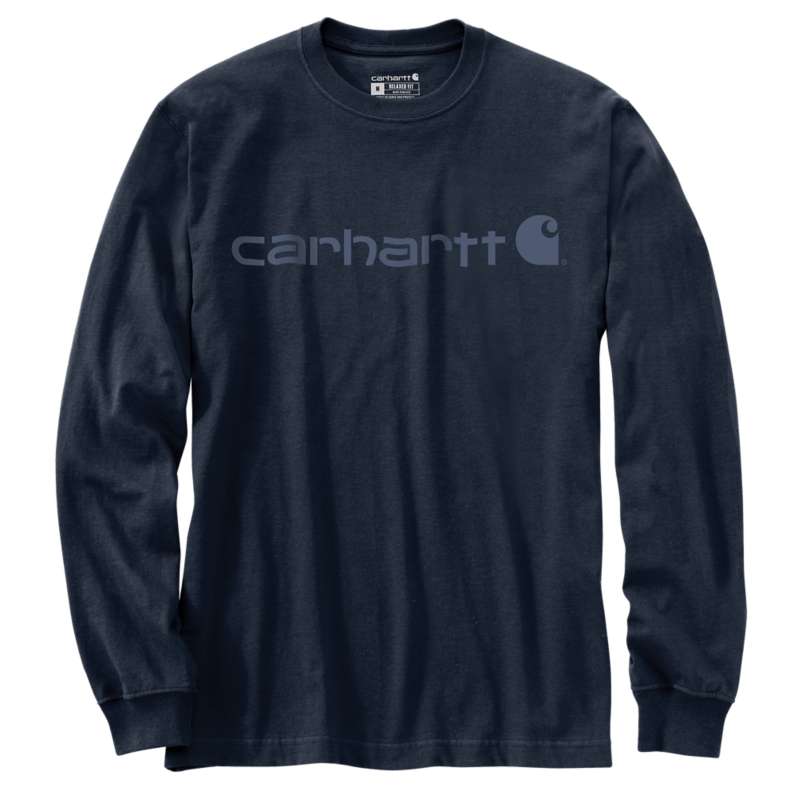 Carhartt  Navy/Dark Blue Dearborn Relaxed LS Logo T-Shirt