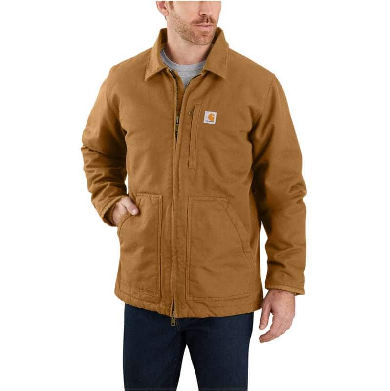 Carhartt  Carhartt Brown Abrigo Ridge de lona lavada