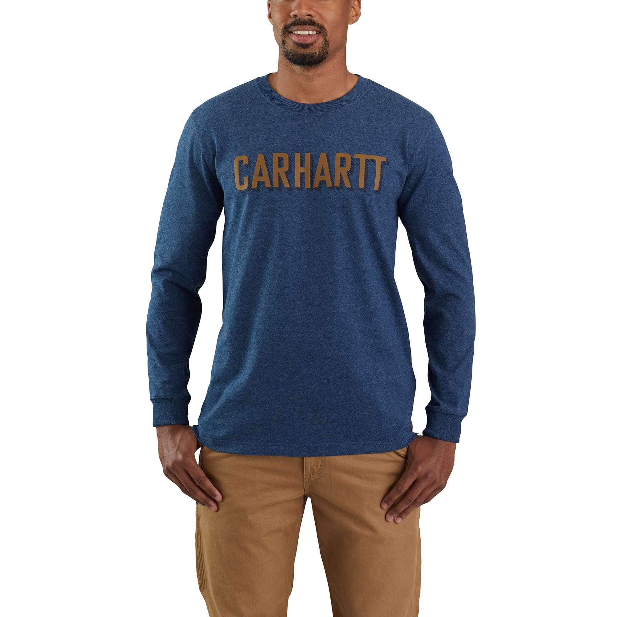 carhartt men's sleeve logo graphic long sleeve t shirt
