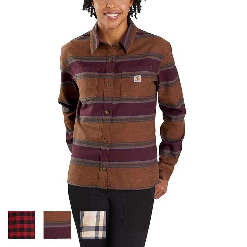 RUGGED FLEX™ LOOSE FIT MIDWEIGHT FLANNEL LONG-SLEEVE PLAID SHIRT