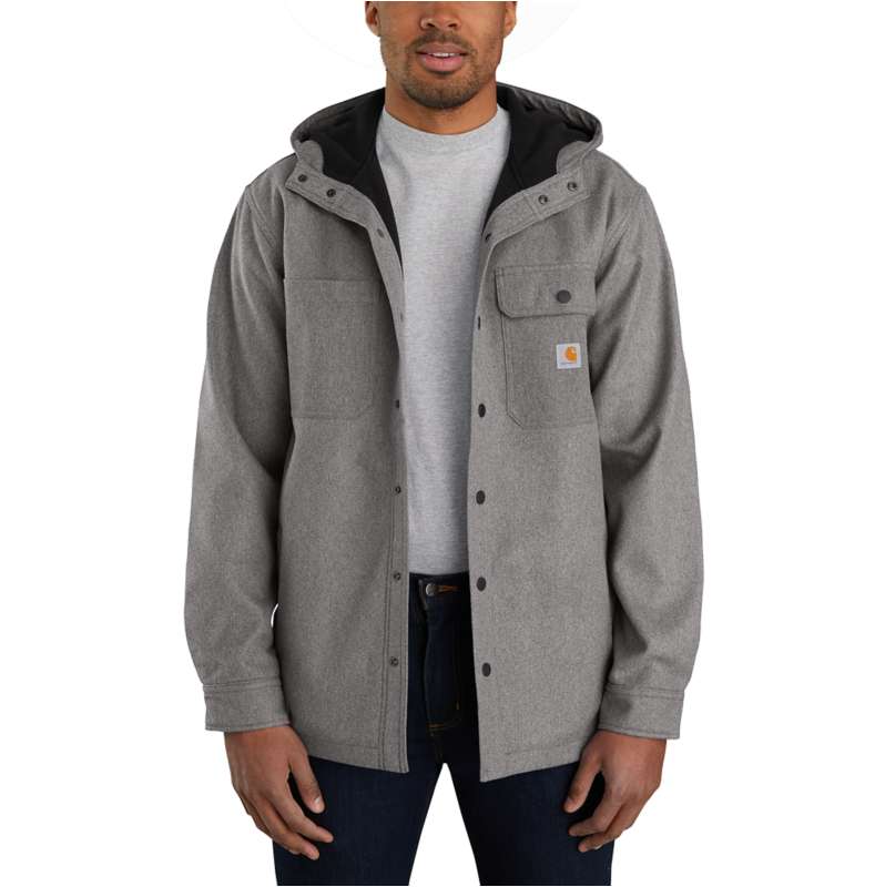 Carhartt  Black Heather Rain Defender™ Relaxed Fit Heavyweight Hooded Shirt Jac