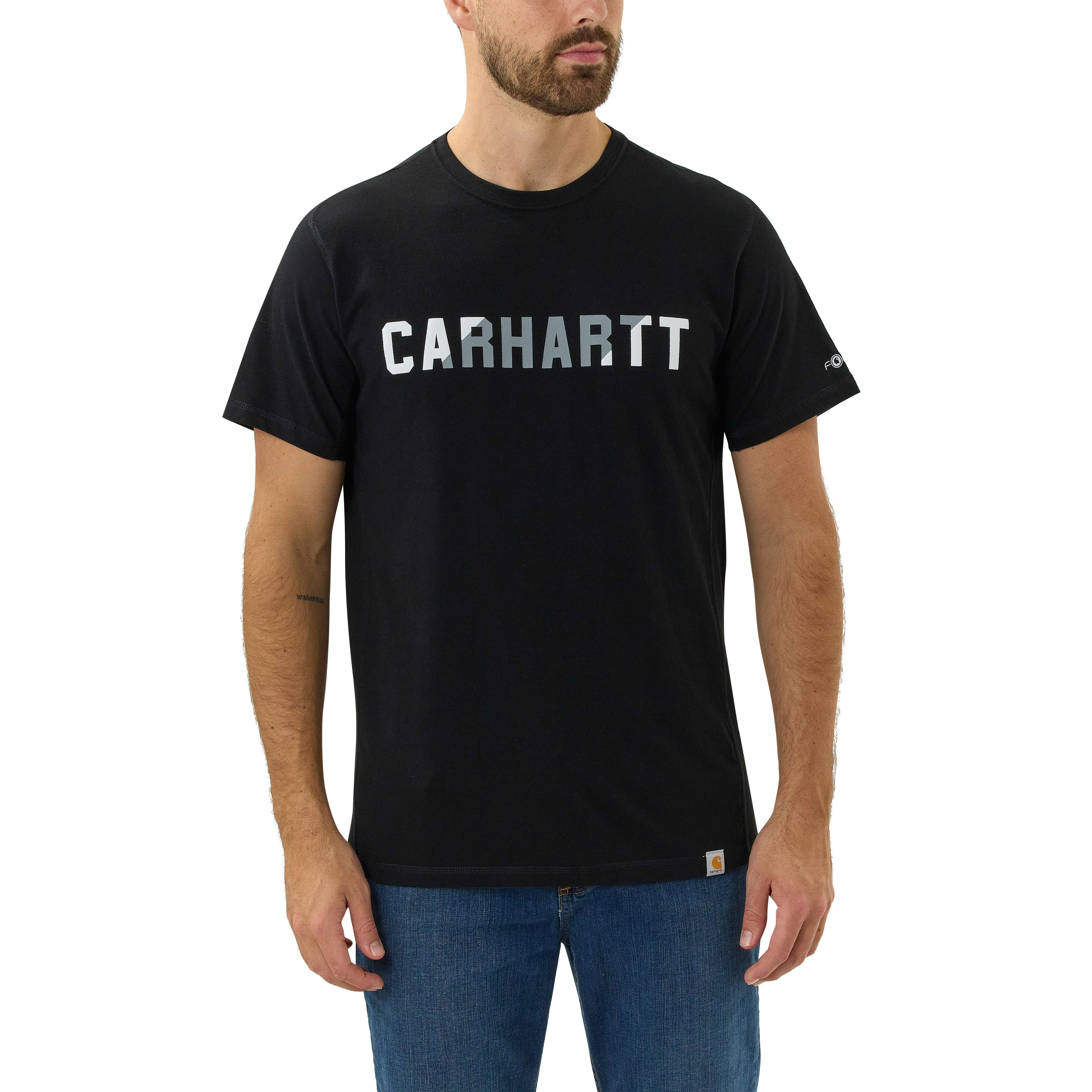 CARHARTT FORCE™ RELAXED FIT MIDWEIGHT SHORT-SLEEVE BLOCK LOGO GRAPHIC  T-SHIRT