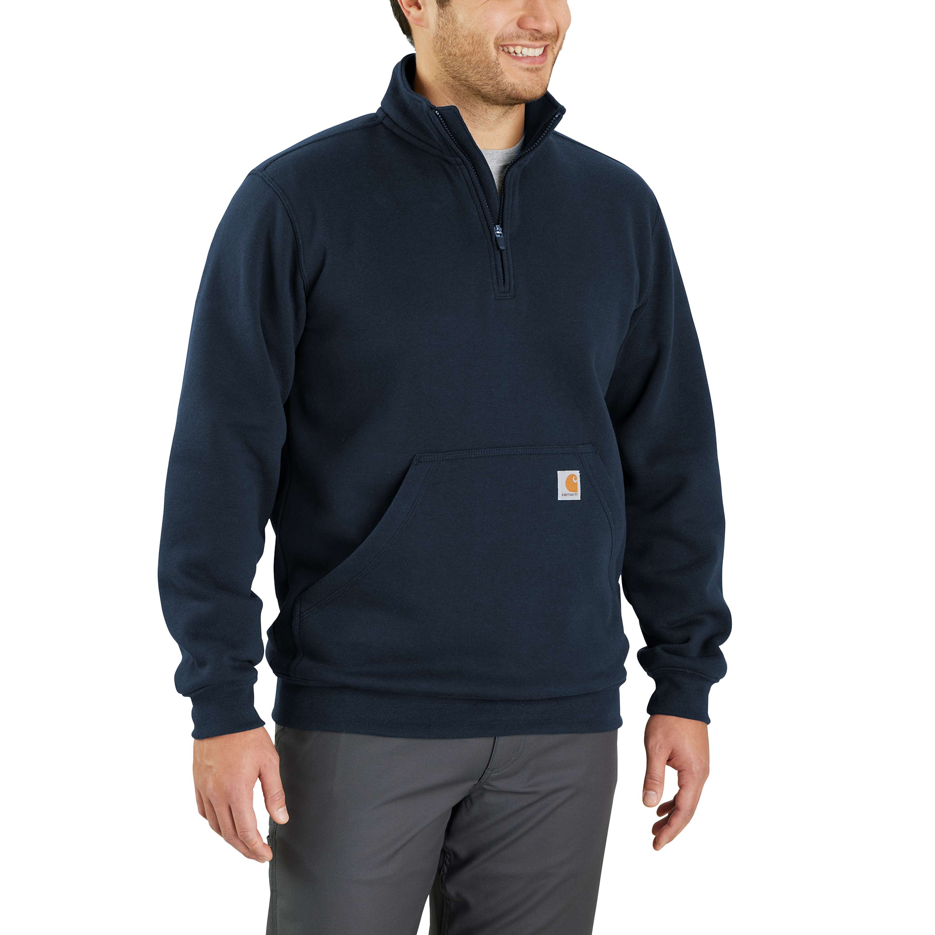 S Sweatshirt - loose fit midweight quarter zip mock neck sweatshirt - Bleu - 2XL - Carhartt - Modalova