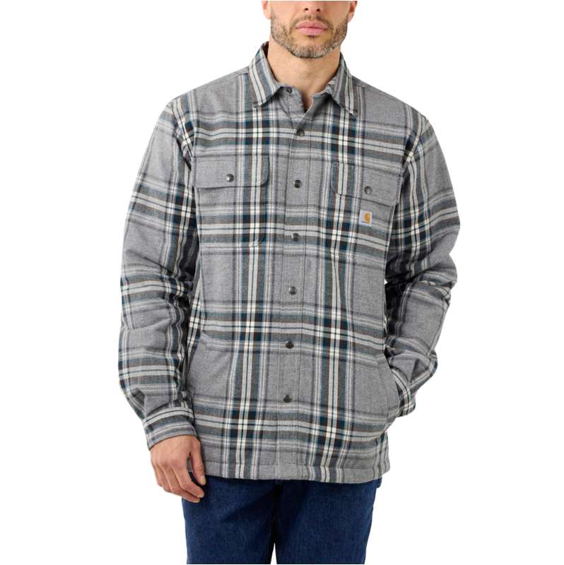 Carhartt  Asphalt Relaxed Fit Heavyweight Flannel Sherpa-Lined Shirt Jac