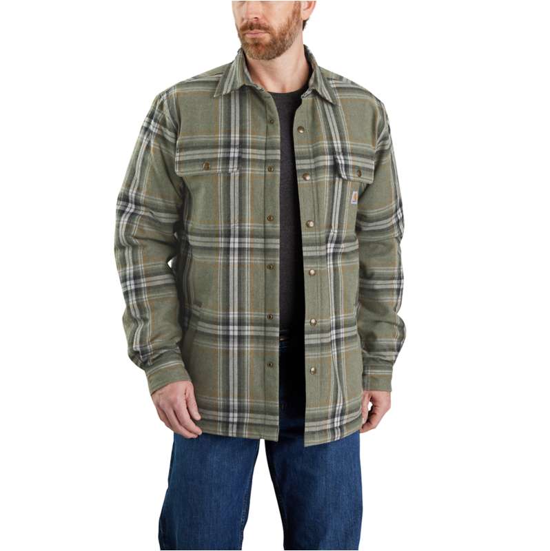 Carhartt  Basil Relaxed Fit Heavyweight Flannel Sherpa-Lined Shirt Jac