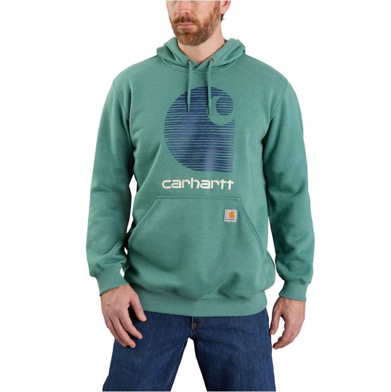 Carhartt  Slate Green Heather Rain Defender™ Loose Fit Midweight "C" Logo Graphic Sweatshirt