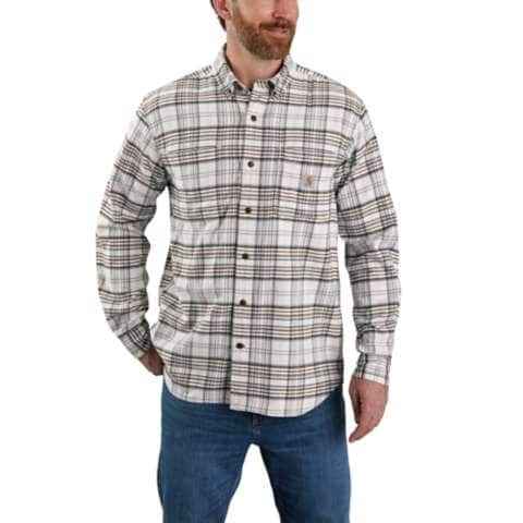 RUGGED FLEX™ RELAXED FIT MIDWEIGHT FLANNEL LONG-SLEEVE PLAID SHIRT - front