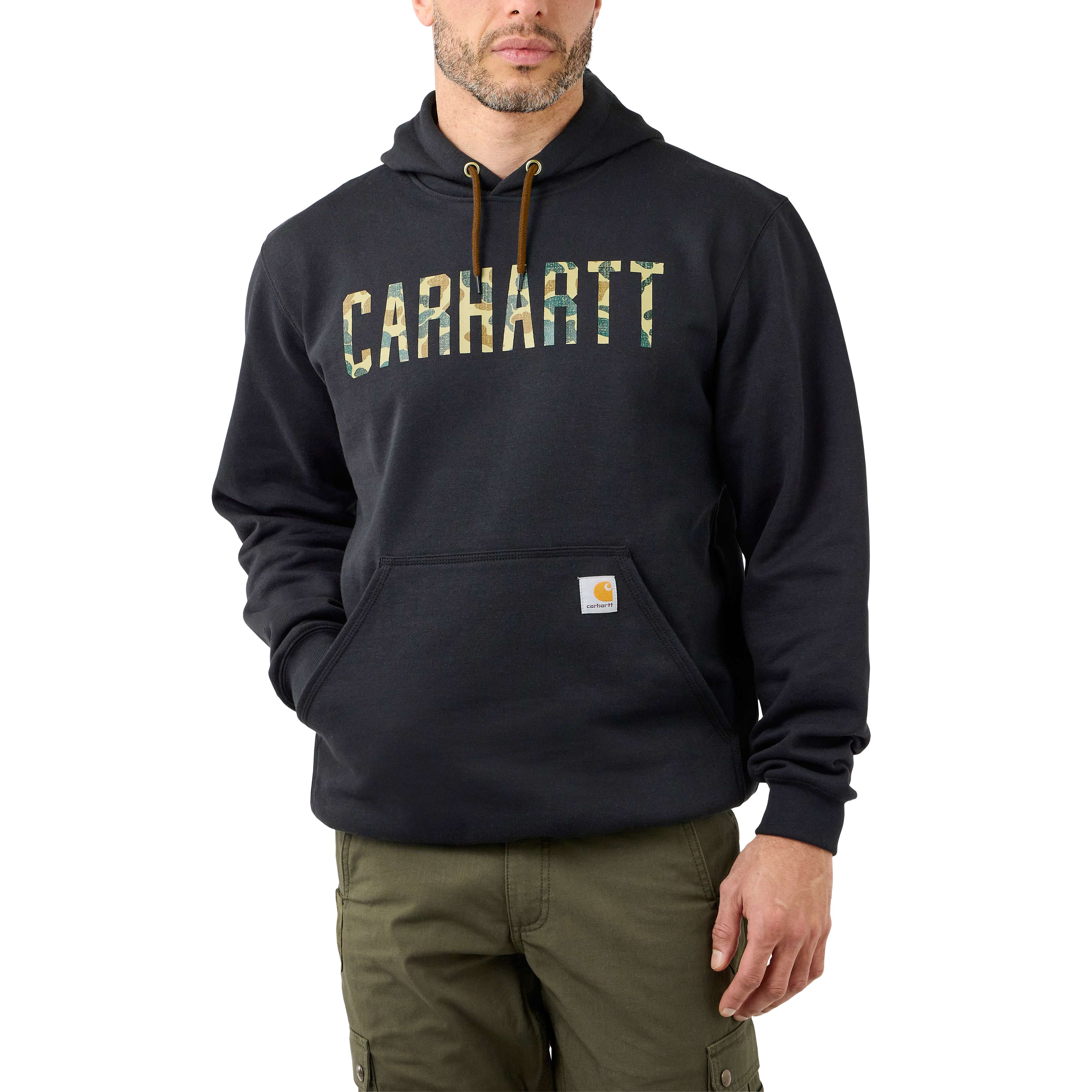 Carhartt Men's Loose Fit Midweight Logo Graphic Sweatshirt, Black