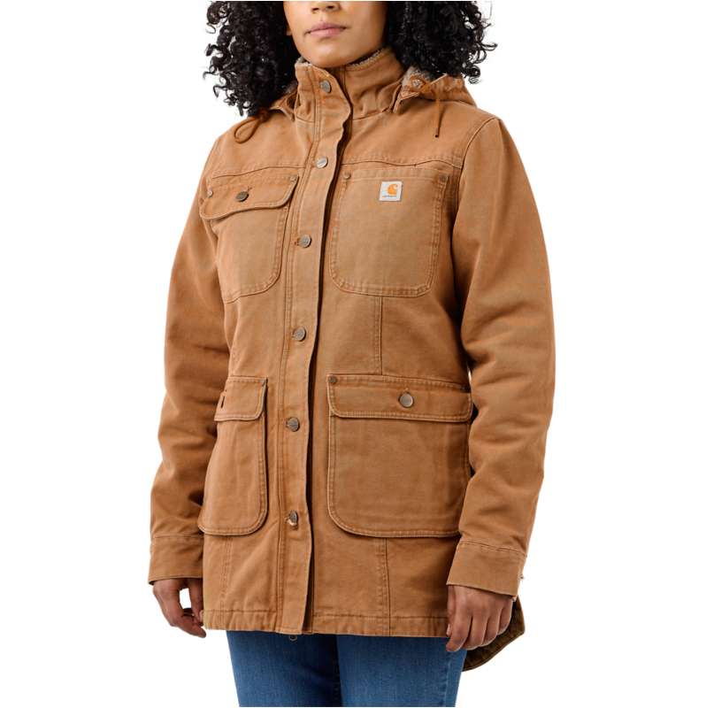 Carhartt  Carhartt Brown Loose Fit Weathered Duck Coat