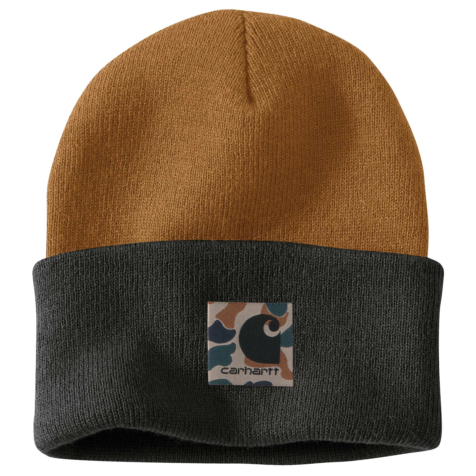 KNIT CAMO PATCH BEANIE