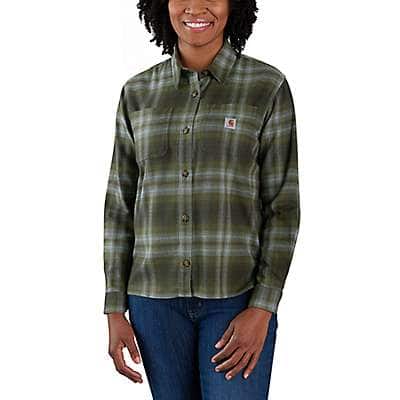 Carhartt RUGGED FLEX™ LOOSE FIT MIDWEIGHT FLANNEL LONG-SLEEVE PLAID SHIRT - front