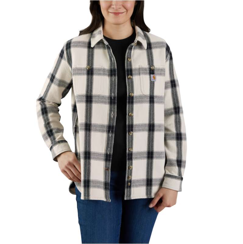 Carhartt  Malt Loose Fit Heavyweight Twill Long-Sleeve Plaid Shirt