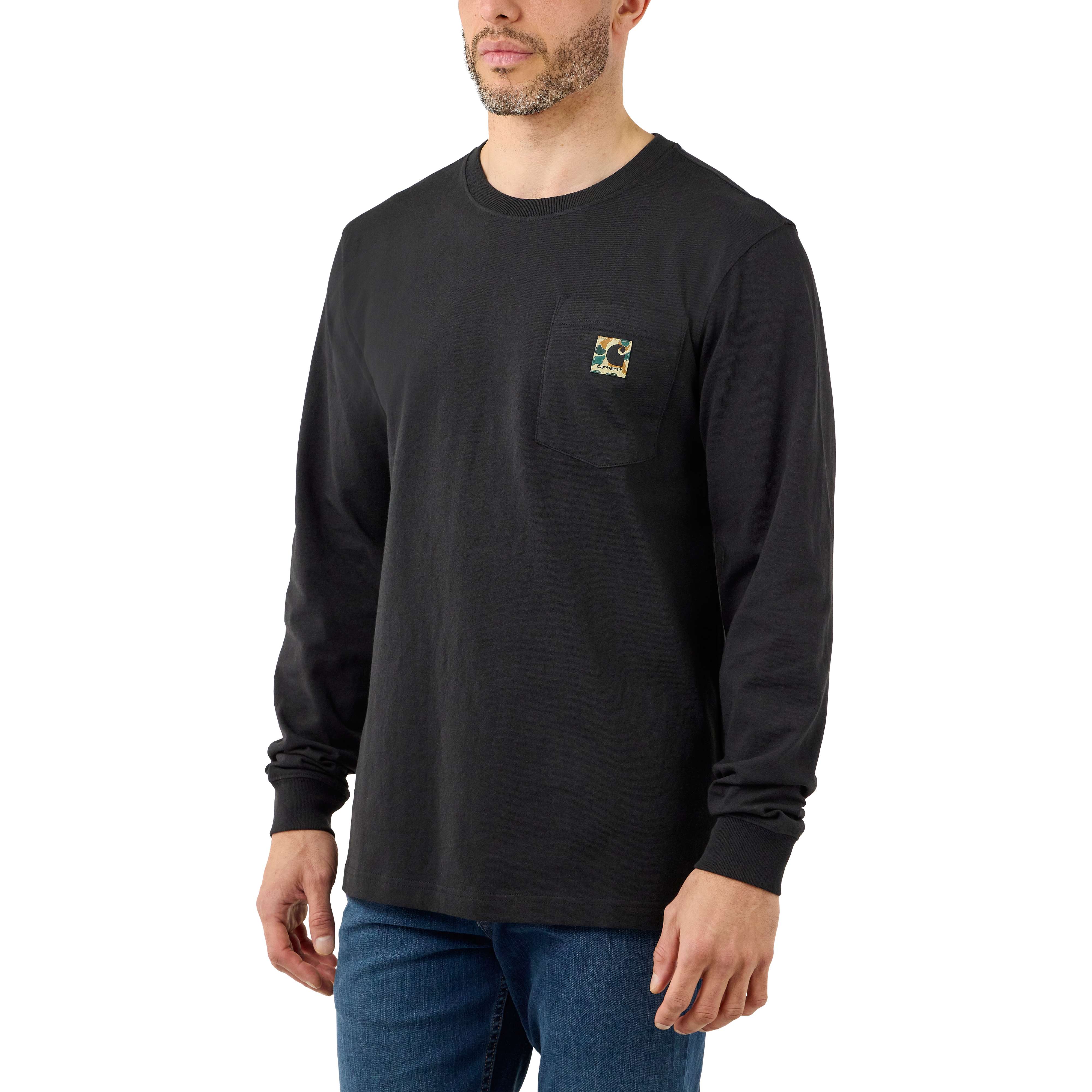 RELAXED FIT HEAVYWEIGHT LONG-SLEEVE POCKET CAMO C GRAPHIC T-SHIRT