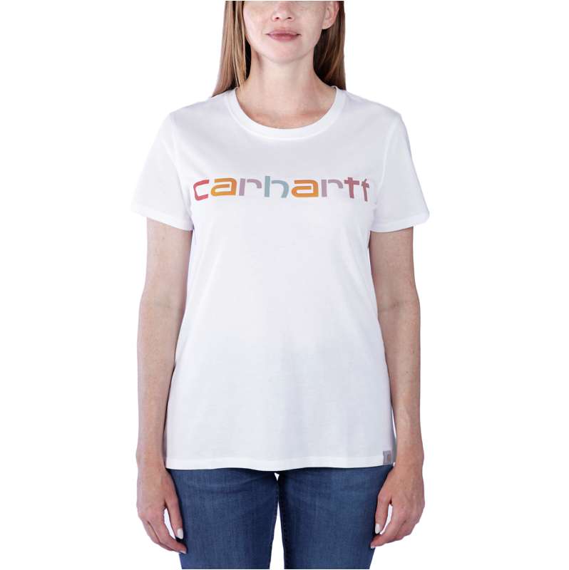 Carhartt  White Relaxed Fit Lightweight Short-Sleeve Multi Color Logo Graphic T-Shirt