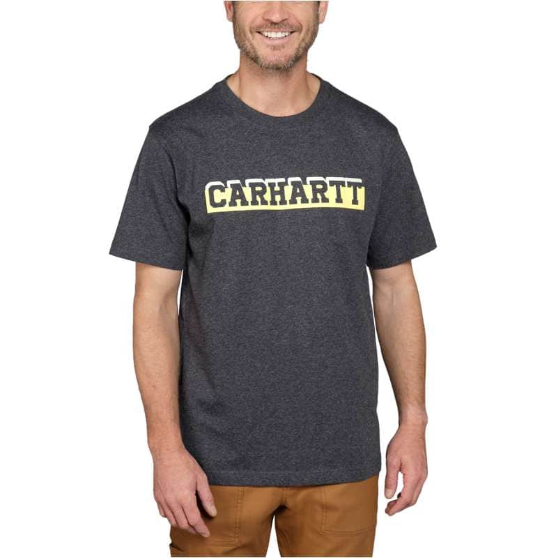 Carhartt  Carbon Heather Relaxed Fit Heavyweight Short-Sleeve Logo Graphic T-Shirt