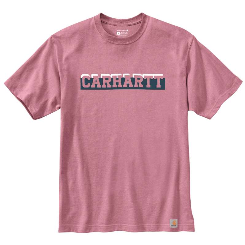 Carhartt  Foxglove Heather Relaxed Fit Heavyweight Short-Sleeve Logo Graphic T-Shirt