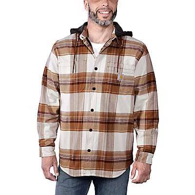 Carhartt RUGGED FLEX™ RELAXED FIT FLANNEL FLEECE LINED HOODED SHIRT JAC - front