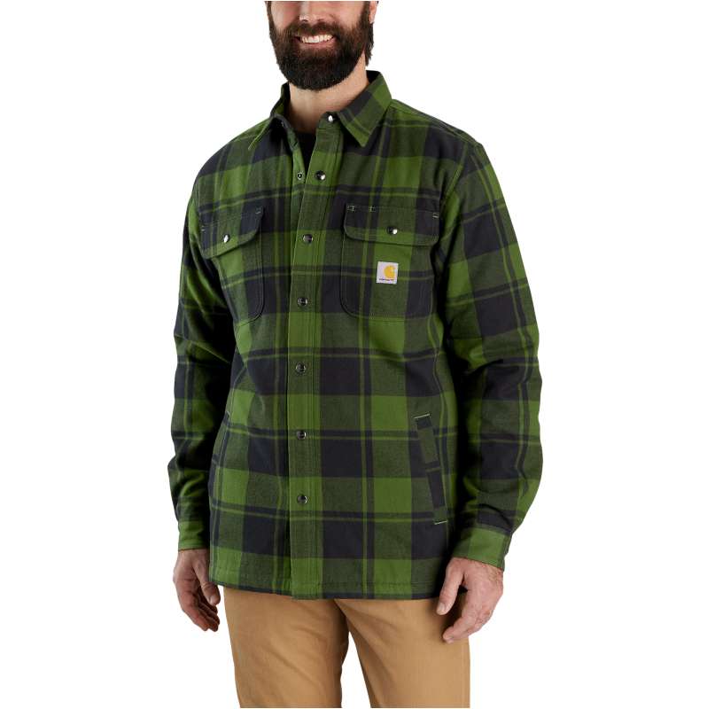 Carhartt  Chive Relaxed Fit Heavyweight Flannel Sherpa-Lined Shirt Jac