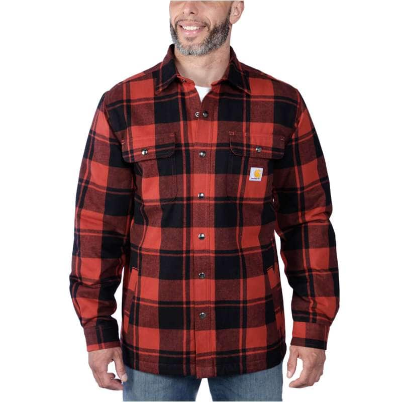 Carhartt  Bordeaux Heather Relaxed Fit Heavyweight Flannel Sherpa-Lined Shirt Jac