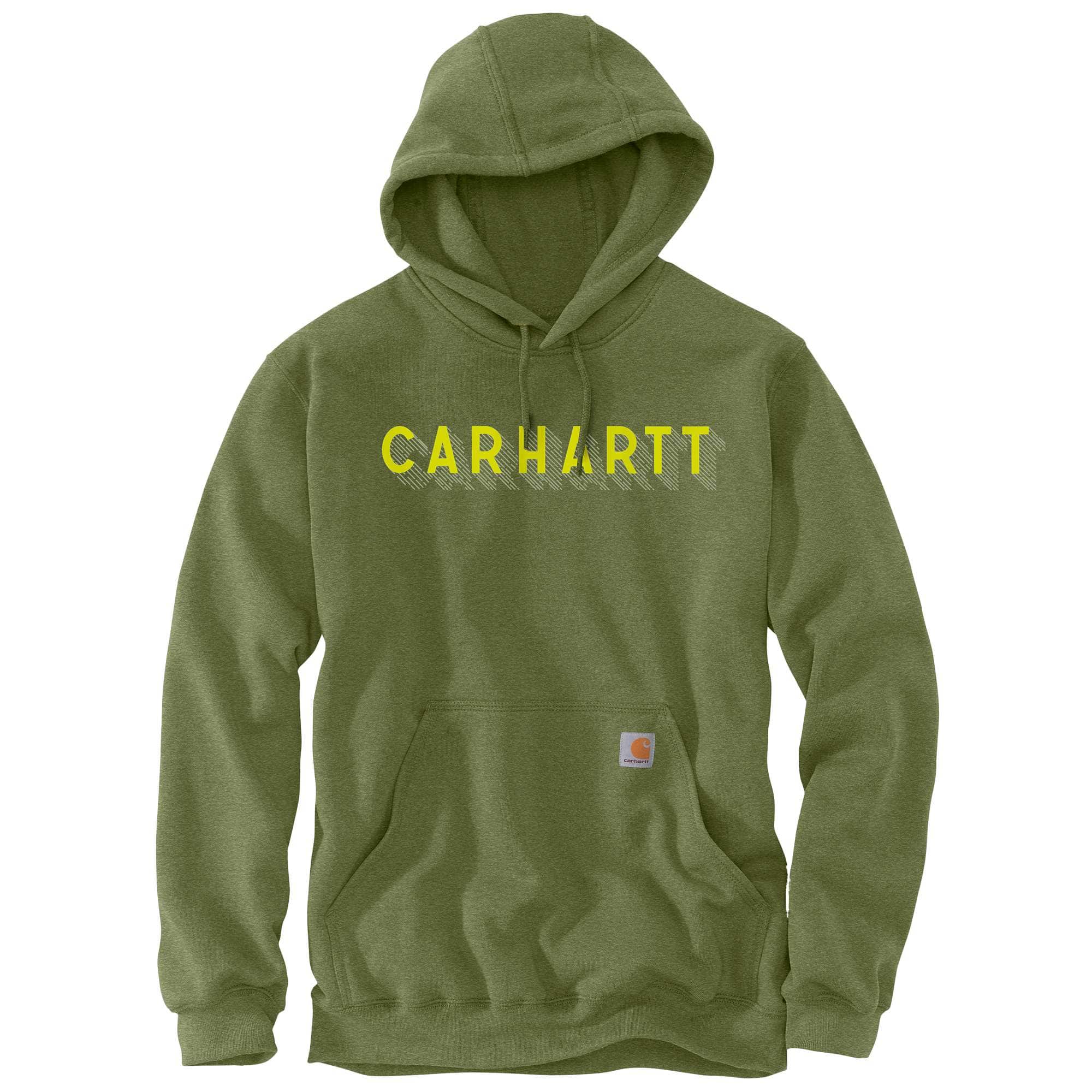 Carhartt Rain Defender HOODED Sweatshirt Mens SMALL GREEN LOOSE FIT  Pullover NWT