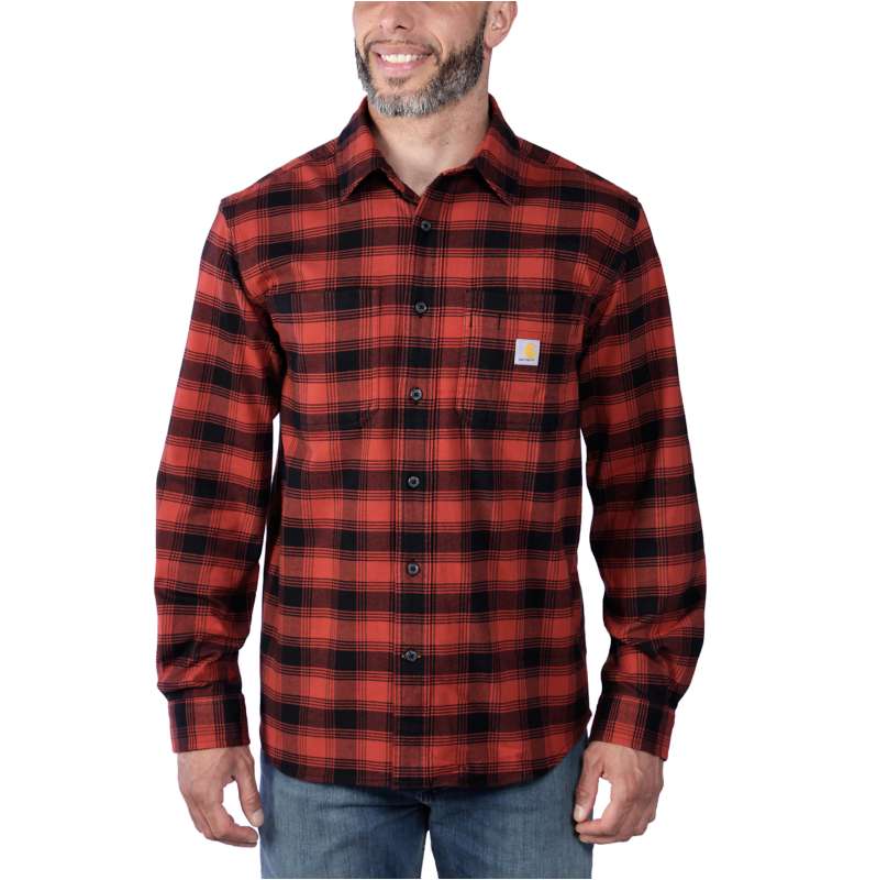 Carhartt  Bordeaux Heather Rugged Flex™ Relaxed Fit Midweight Flannel Long-Sleeve Plaid Shirt