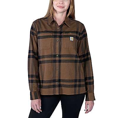 Carhartt RUGGED FLEX™ LOOSE FIT MIDWEIGHT FLANNEL LONG-SLEEVE PLAID SHIRT - front