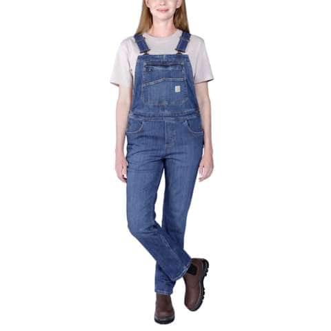 RUGGED FLEX™ RELAXED FIT DENIM BIB OVERALL - front