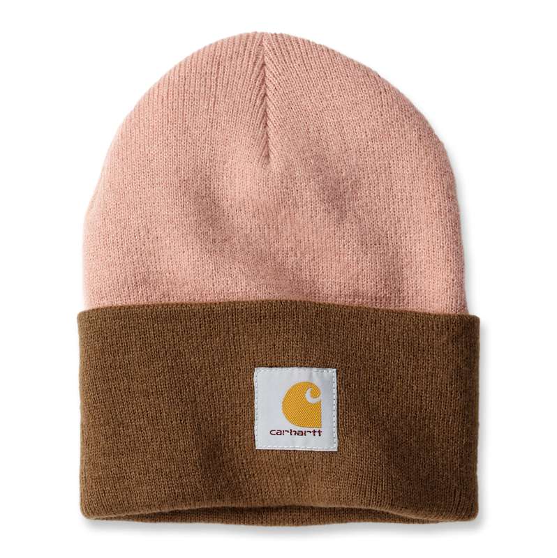 Carhartt  Cameo Brown Knit Cuffed Two-Tone Beanie