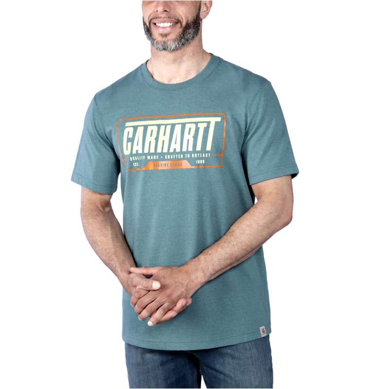 Carhartt  Sea Pine Heather Relaxed Fit Heavyweight Short-Sleeve Graphic T-Shirt