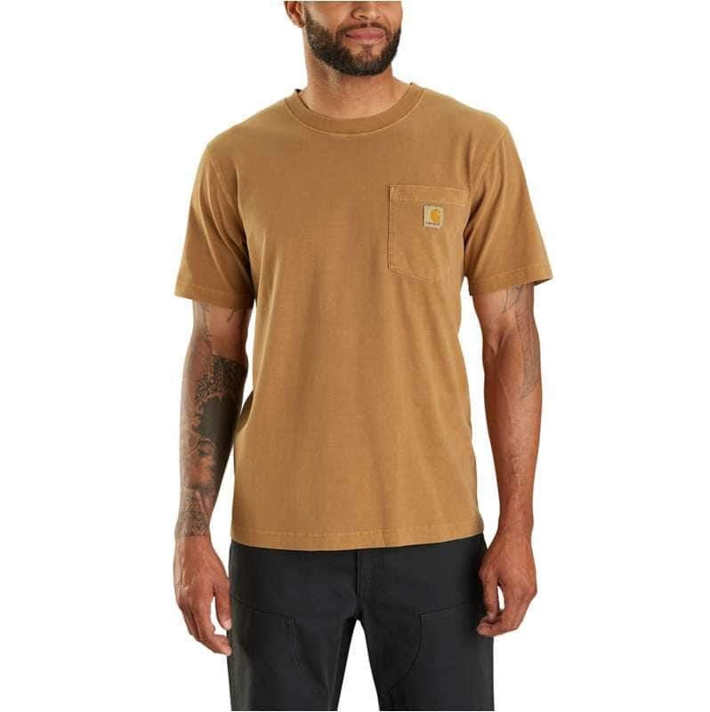 Carhartt  Carhartt Brown Relaxed Fit Lightweight Short Sleeve Garment Dye Pocket T-Shirt