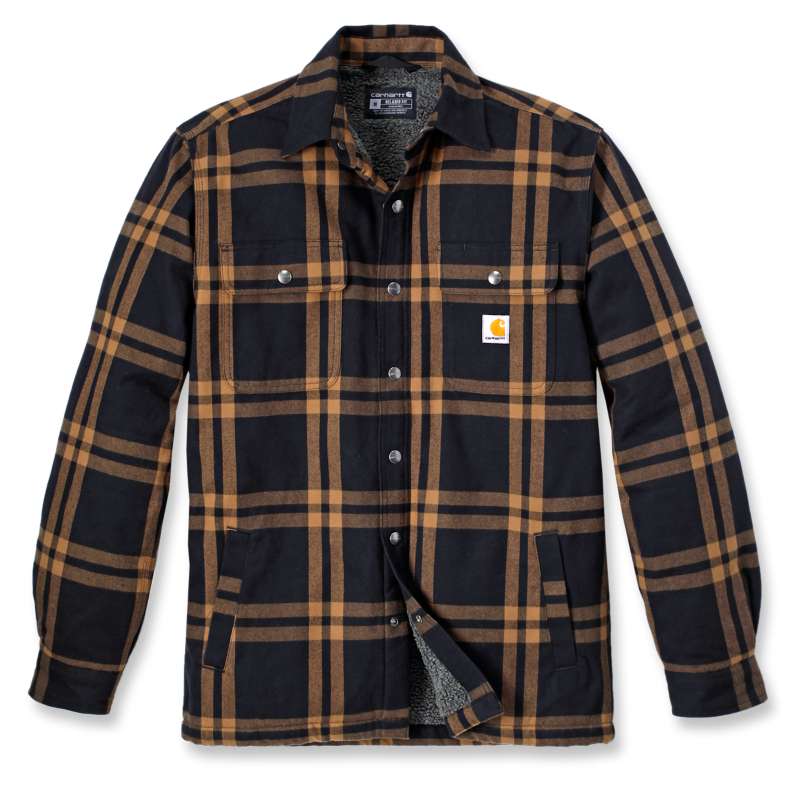 Carhartt  Black Relaxed Fit Flannel Sherpa-Lined Shirt Jac