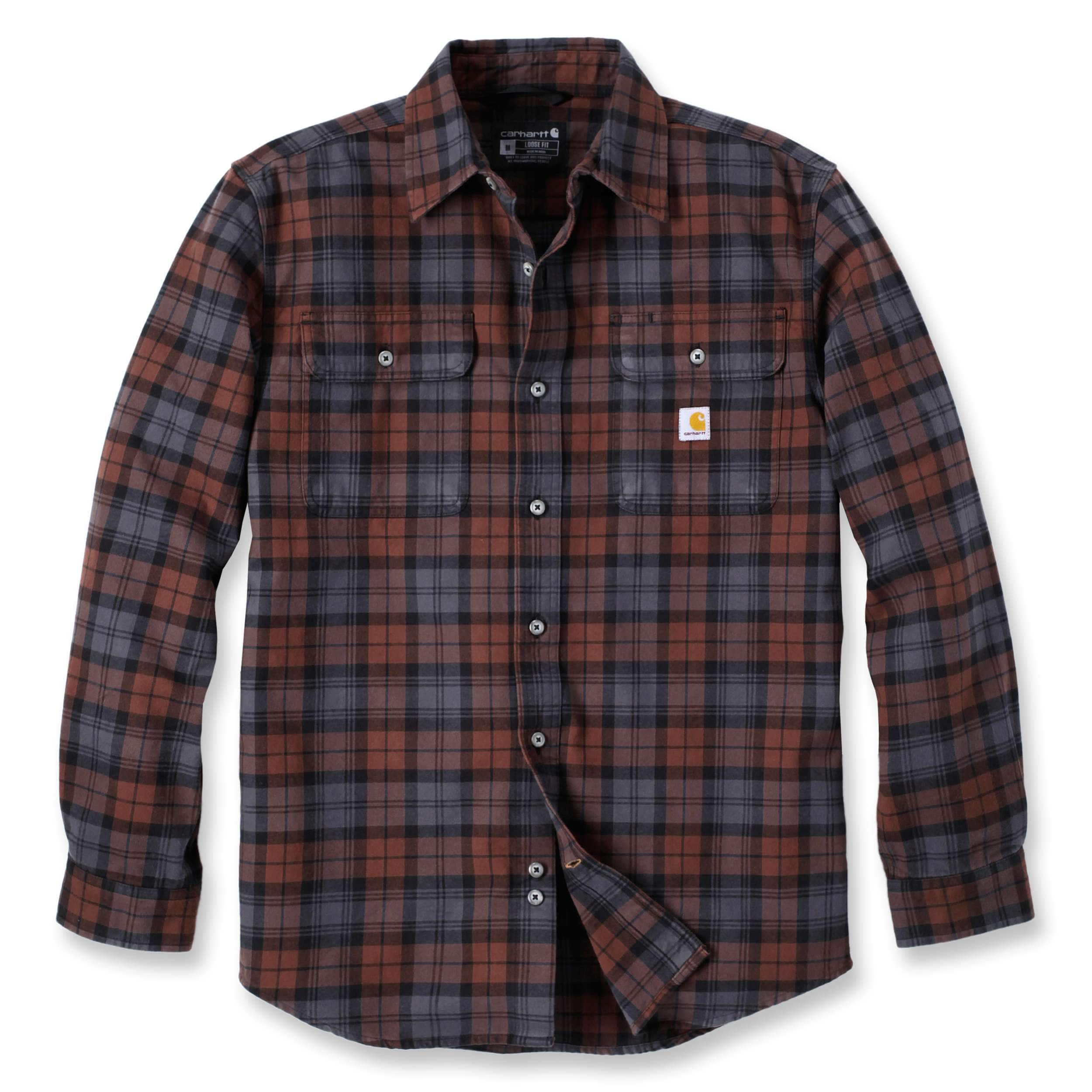 Additional thumbnail 1 of Loose Fit Heavyweight Flannel Long-Sleeve Plaid Shirt