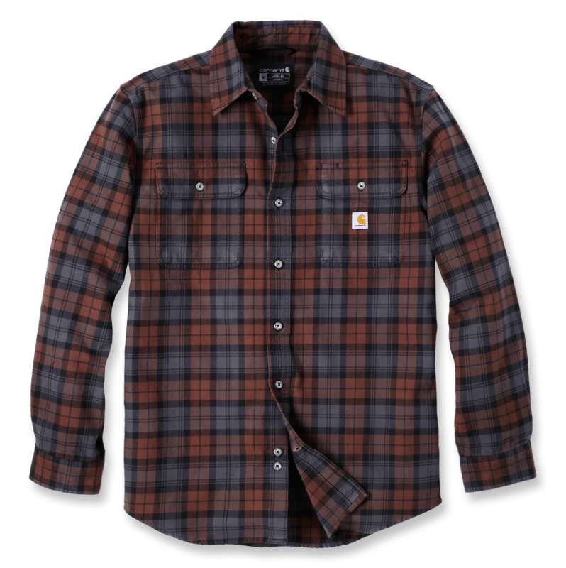 Carhartt  Mocha Loose Fit Heavyweight Flannel Long-Sleeve Plaid Shirt