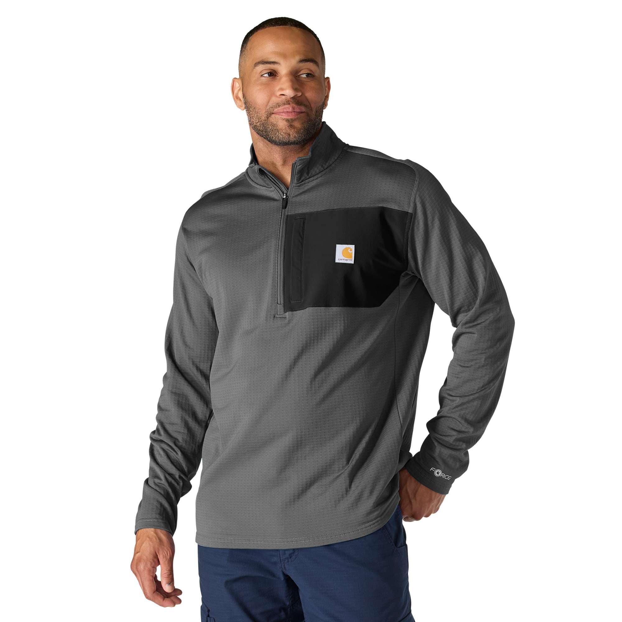 Carhartt Carhartt Force™ Relaxed Fit Mock Neck Half-Zip T-Shirt