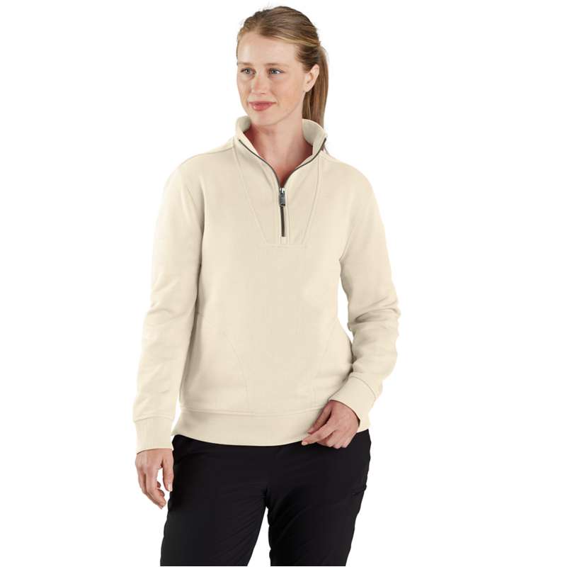 Carhartt  Oat Milk Relaxed Fit Midweight Half-Zip Sweatshirt