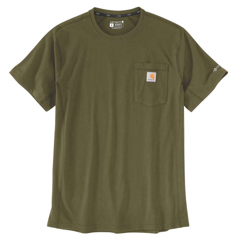 Carhartt  Dark Bronzed Green Carhartt Force™ Relaxed Fit Midweight Short-Sleeve Pocket T-Shirt