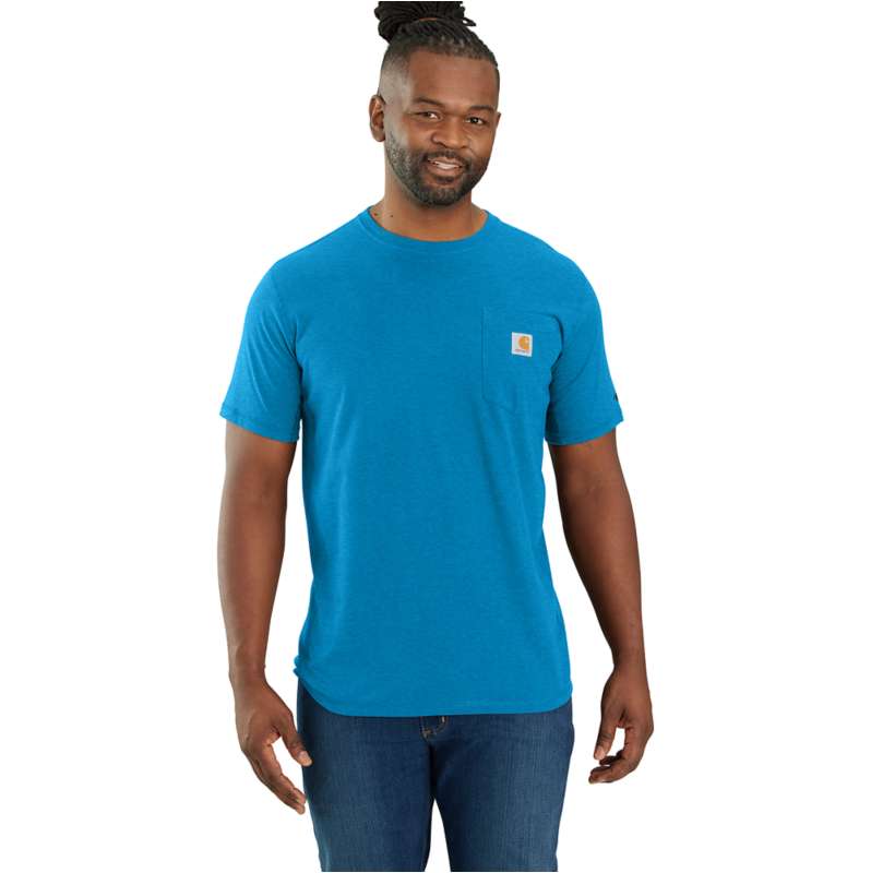 Carhartt  Engineer Blue Heather Carhartt Force™ Relaxed Fit Midweight Short-Sleeve Pocket T-Shirt