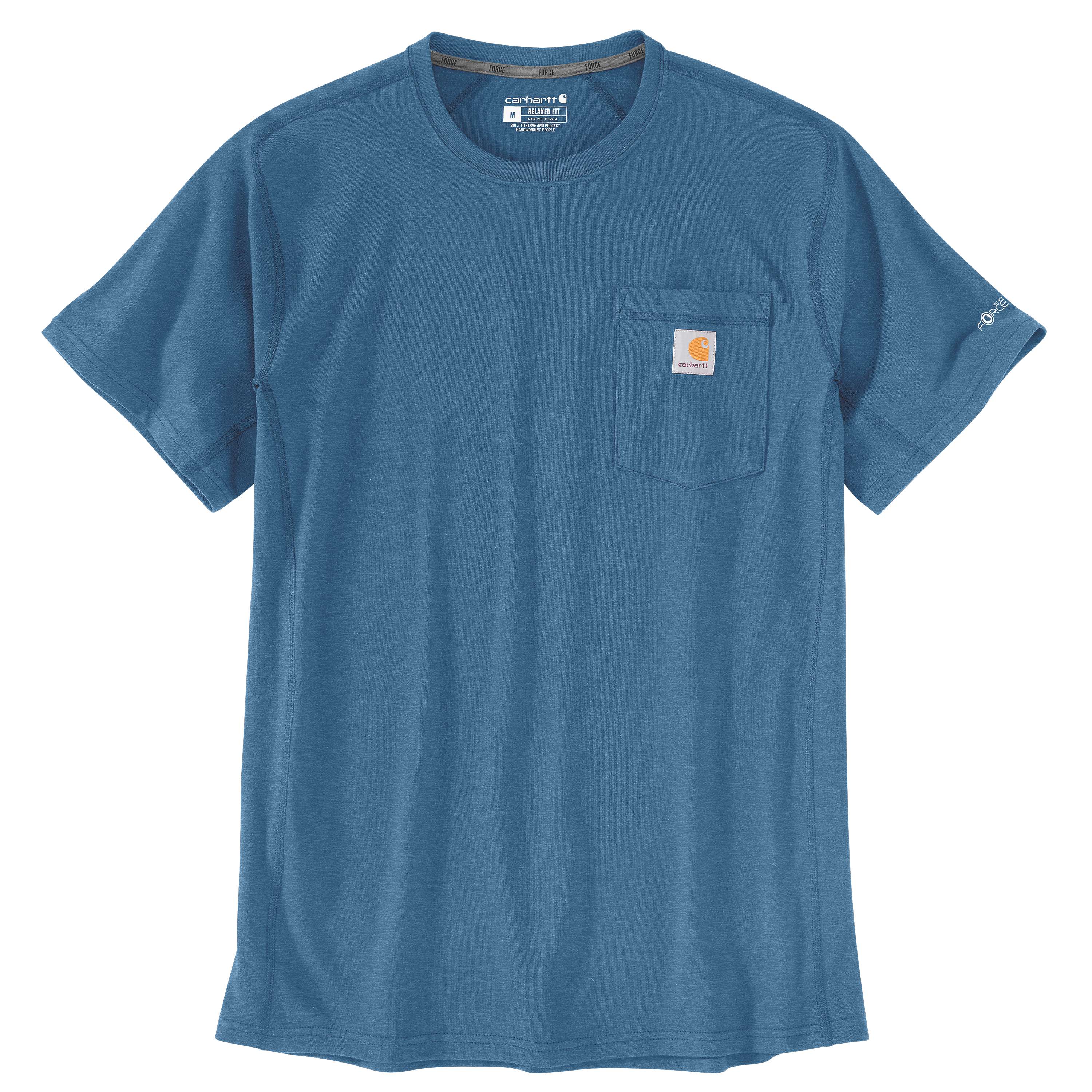 Carhartt Heren T-shirt - carhartt force™ relaxed fit midweight short-sleeve pocket t-shirt - Blauw - XL