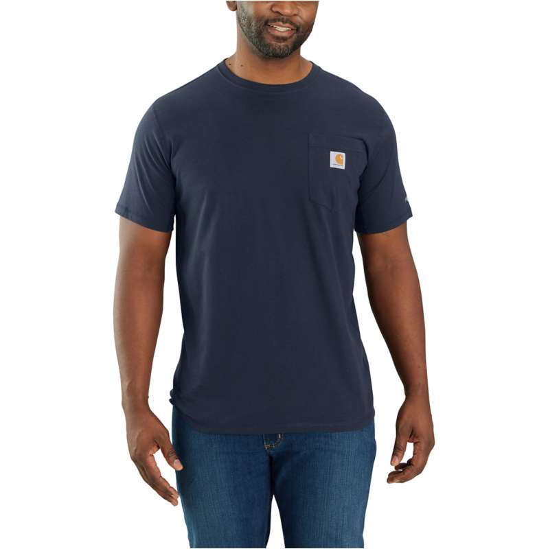 Carhartt  Navy Carhartt Force™ Relaxed Fit Midweight Short-Sleeve Pocket T-Shirt