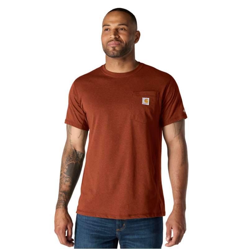 Carhartt  Homestead Red Heather Carhartt Force™ T-shirt met relaxte pasvorm