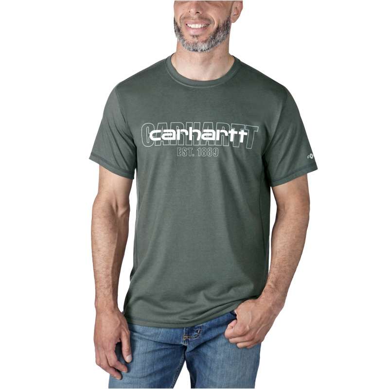 Carhartt  Carbon Heather Carhartt Force™ Relaxed Fit Midweight Short-Sleeve Logo Graphic T-Shirt