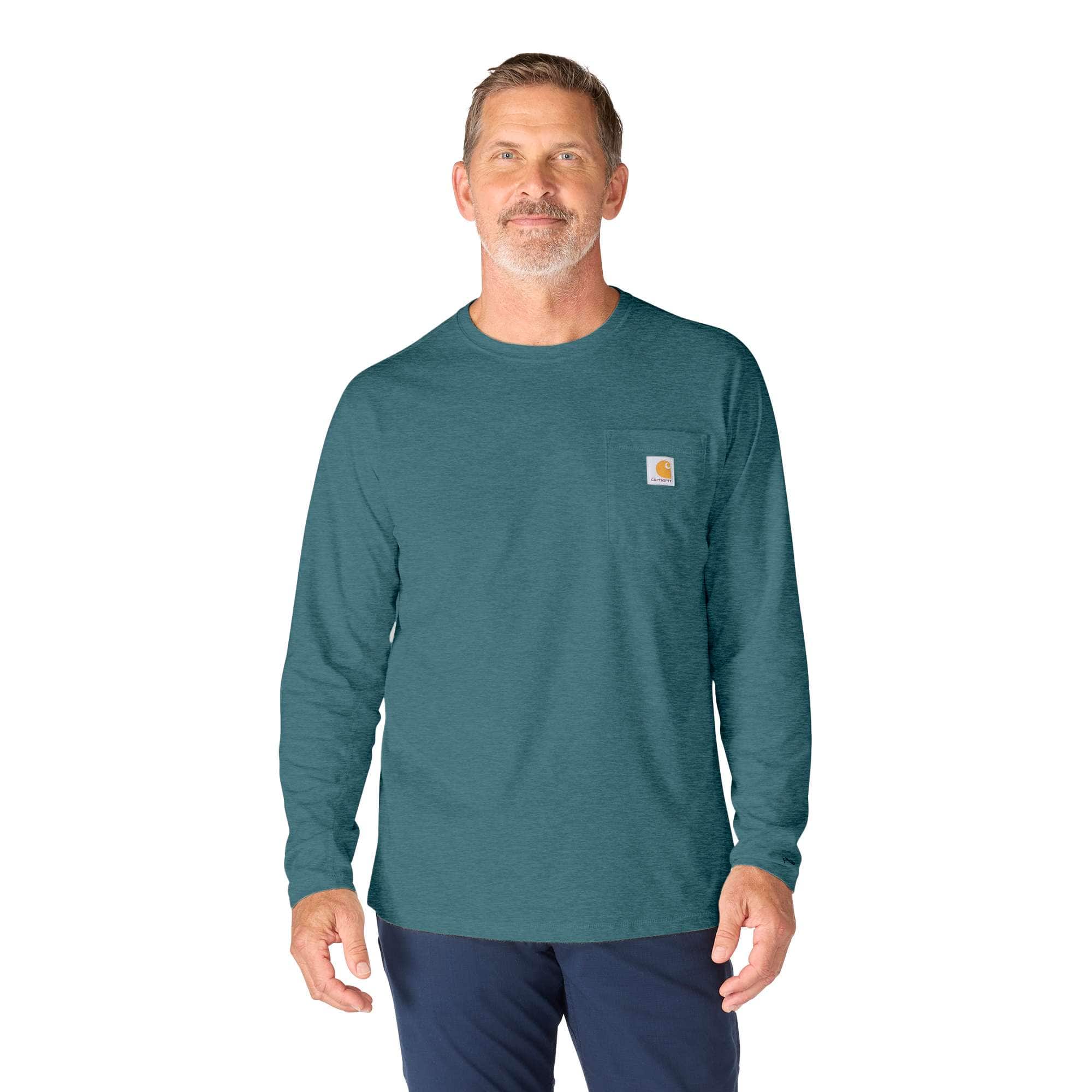 Carhartt Camiseta de manga larga con bolsillo Carhartt Force™ de corte holgado